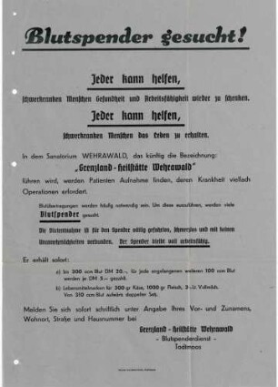 Einrichtung und Betrieb des Sanatoriums Wehrawald in Todtmoos