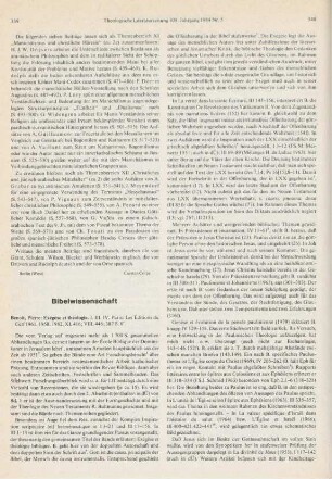 339-341 [Rezension] Benoit, Pierre, Exégèse et théologie