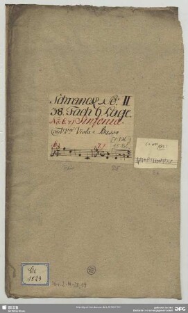 2 Symphonies - Mus.2-N-20,19 : strings, bc