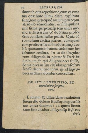 De Styli Exercitio, Et emendatione scriptorum.