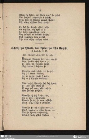 Schtóž ßo khwali, tón khwal ßo teho Knjesa