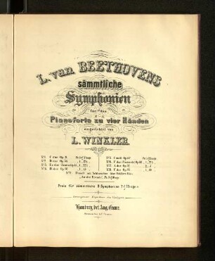 No. 7: L. van Beethovens sämmtliche Symphonien : für das Pianoforte zu vier Händen