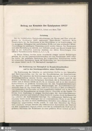 Beitrag zur Kenntnis des Katalysators 10927
