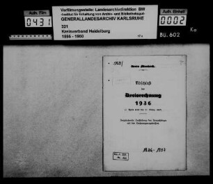 Kreis Mosbach. Abschluß der Kreisrechnung