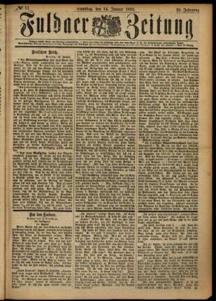 Ausgabe vom Samstag, den 14. Januar 1893.