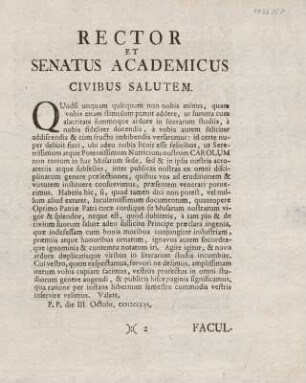 2r, Rector et Senatus Academicus Civibus Salutem.