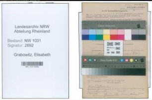 Entnazifizierung Elisabeth Grabowitz , geb. 19.04.1889 ()
