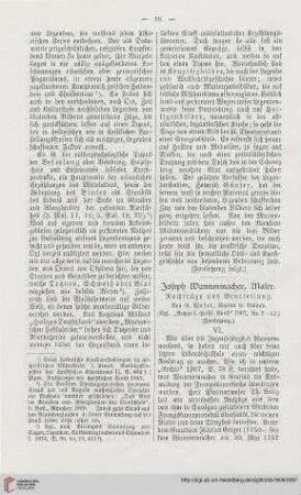 27: Joseph Wannenmacher, Maler, [3] : Nachträge und Beurteilung