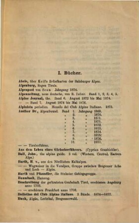 Verzeichniss der Bibliothek der Alpenvereins-Section München : Anerkannter Verein. Dezember 1877