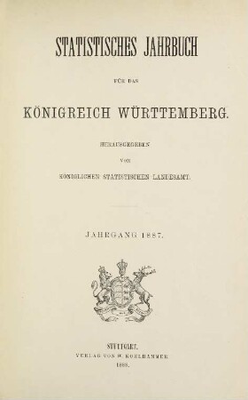 Titelblatt Statistisches Jahrbuch für das Königreich Württemberg