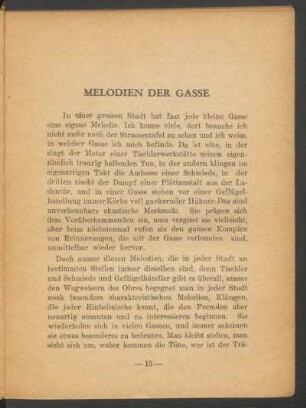 Melodien der Gasse