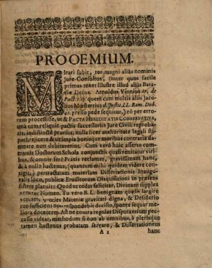 Dissertatio Inauguralis Juridica De Pacto Hereditatis Conservativo