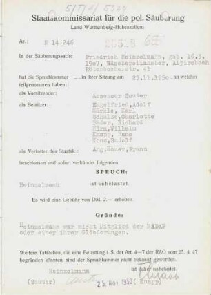 Heinzelmann, Friedrich