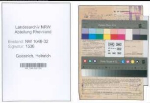 Entnazifizierung Heinrich Goestrich , geb. 12.02.1895 (Angestellter)