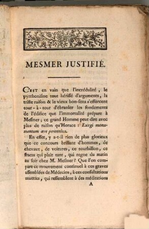 Mesmer Justifié