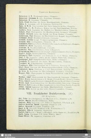 VIII. Frankfurter Bezirksverein.
