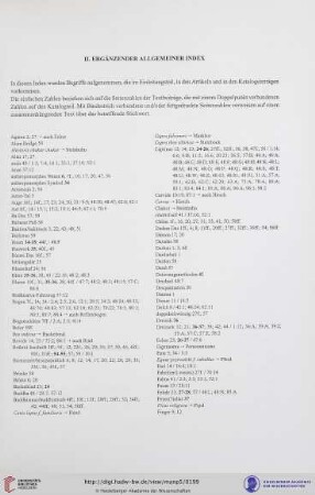 II. Ergänzender allgemeiner Index