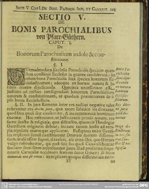 Sectio V. De Bonis Parochialibus von Pfarr-Güthern