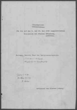 Rötenberg mit Bach-Altenberg und Aichhalden (Lkr. Rottweil): Pfarrbericht 1938