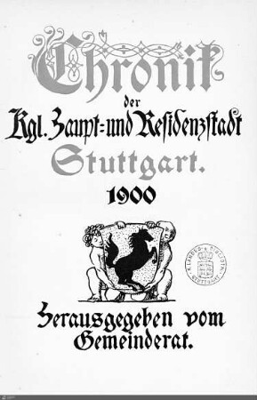 1900: Stadtchronik Stuttgart, 1900