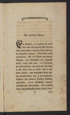 Der zärtliche Sohn.