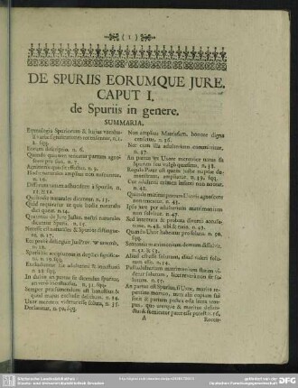 Caput I. de Spuriis in genere