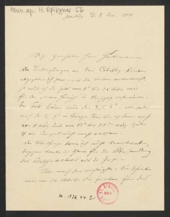 Brief an Emil Gutmann, 08.12.1908