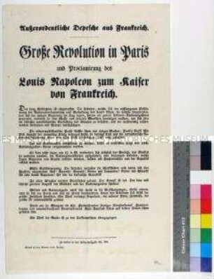 Außerordentliche Depesche aus Frankreich