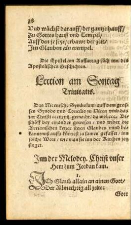 Lection am Sontag Trinitatis.