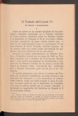 El Tratado del Canal : Su historia e interpretación.