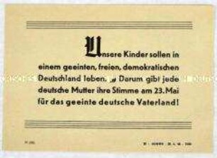 Aufruf des DFD an alle Frauen zur Einzeichnung beim Volksbegehren für deutsche Einheit