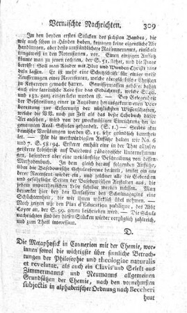 Die Metaphysik in der Connexion mit der Chemie.