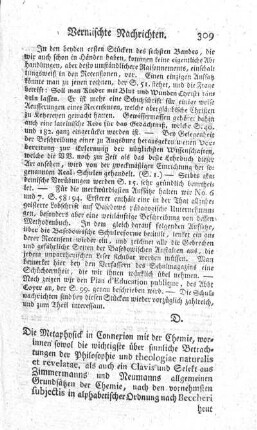 Die Metaphysik in der Connexion mit der Chemie.