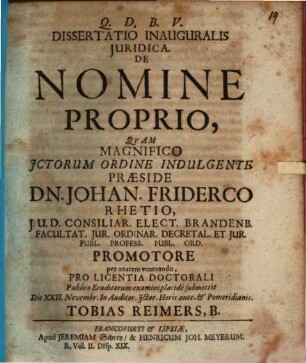 Diss. inaug. iur. de nomine proprio