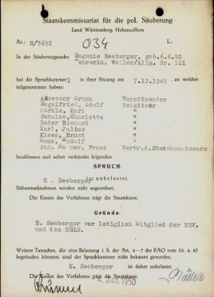 Seeberger, Eugenie