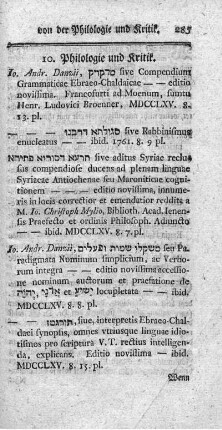 10. Philologie und Kritik.