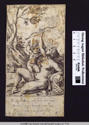 Venus nimmt Amor den Bogen weg.