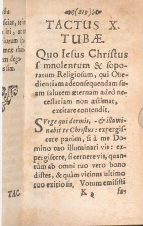 Tactus X. Tubae. Quo Iesus Christus somnolentum & soporatum Religiosum ...