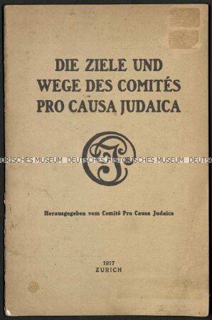 Abhandlung über das Comité Pro Causa Judaica