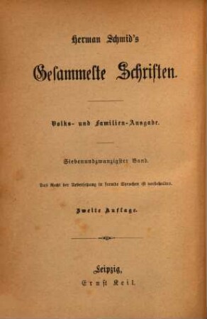 Gesammelte Schriften : Volks- u. Familienausg,, 27