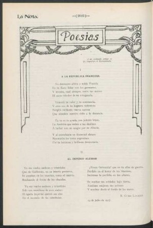 Poesías : A la república francesa [y] Al imperio alemán