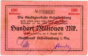 Scheck über Hundert Millionen Mark