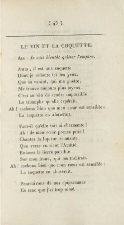 Le Vin Et La Coquette.
