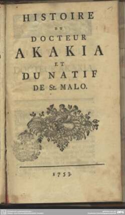 Histoire Du Docteur Akakia Et Du Natif De St. Malo
