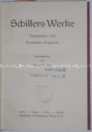 Schillers Werke, Teil 14