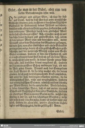 Gebet, ehe man in der Bibel, oder eine von diesen Betrachtungen lesen will