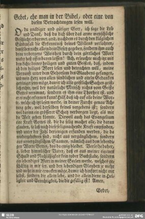 Gebet, ehe man in der Bibel, oder eine von diesen Betrachtungen lesen will