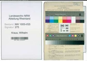 Entnazifizierung Wilhelm Kraus , geb. 11.03.1899 (Techniker)