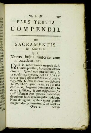 De Sacramentis in genere.