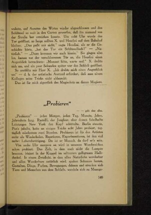 "Probieren"